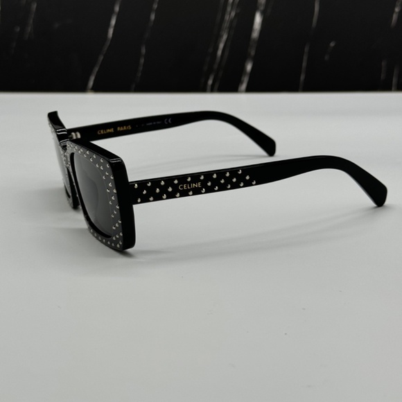NEW CL4213IS 01A CELINE BLACK GREY OVERSIZED SQUARE WOMEN CELINE SUNGLASSES - Picture 6 of 11